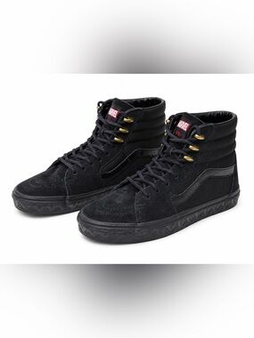 Vans x Marvel Sk8-Hi Black Panther Sneakers High Top Suede Gold Eyelets 9/10.5